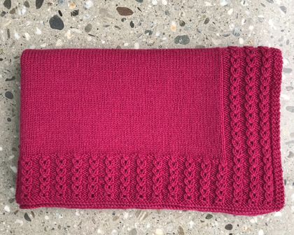 Merino Baby Blanket - Hand Knitted